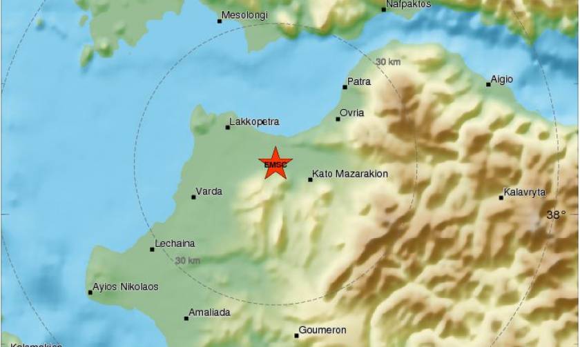 Earthquake: 4.0 Richter shake Achaia, Ilia and Aetolokarnania