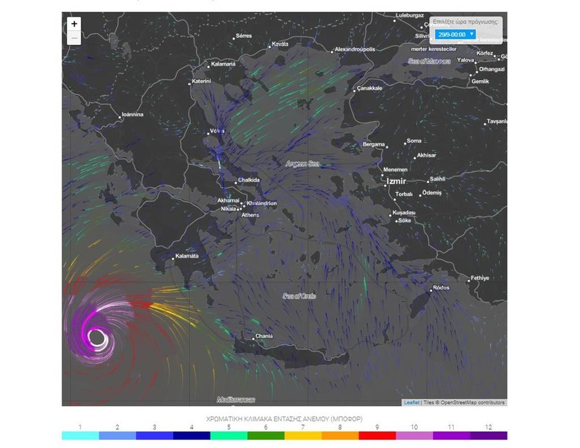 Καιρός: Δείτε σε φωτογραφίες την πορεία του Μεσογειακού κυκλώνα 
