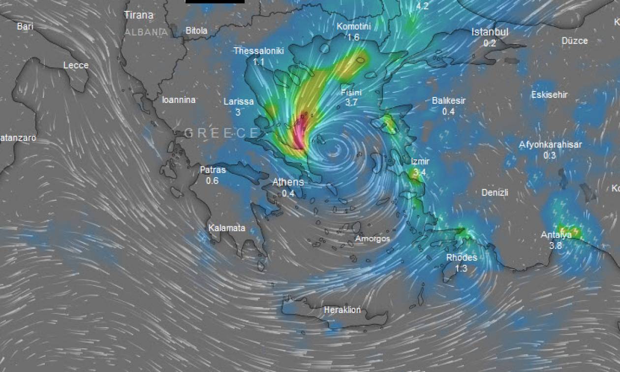 Κυκλώνας «Ζορμπάς» LIVE: Πώς και πού θα κινηθεί τις επόμενες ώρες
