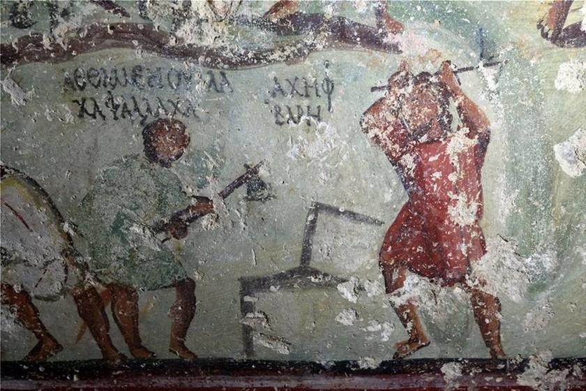Βρέθηκε αρχαίο «κόμικ» με... ελληνικά γράμματα σε τάφο του 1ου αιώνα μ.Χ. στην Ιορδανία! (vid)