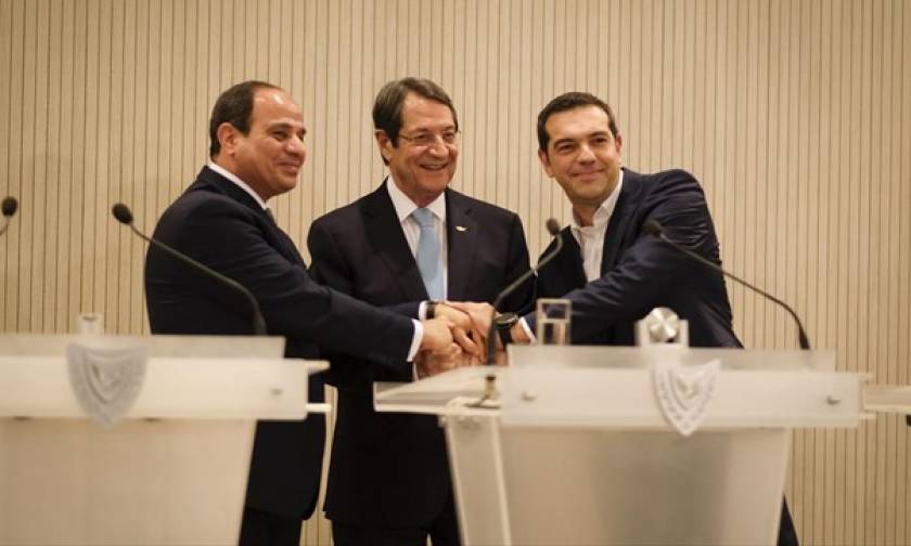 Τριμερής συμμαχία: Στην Κρήτη Τσίπρας, Αναστασιάδης και Αλ Σίσι