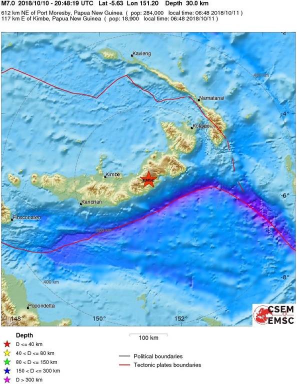 Σεισμός 7 Ρίχτερ στην Παπούα-Νέα Γουινέα: Συναγερμός για τσουνάμι 30 εκατοστών (pics)