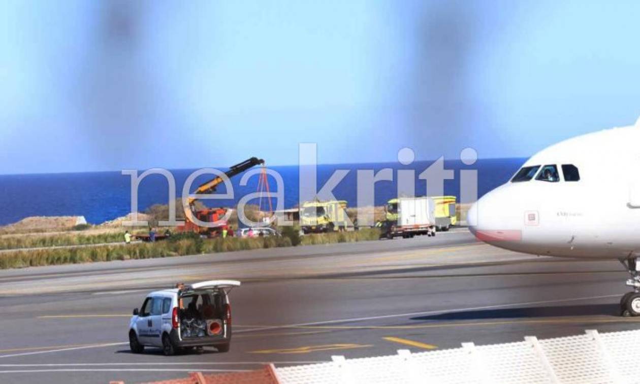 «Θρίλερ» στο αεροδρόμιο Ηρακλείου: Αεροσκάφος προσγειώθηκε με την «κοιλιά» (pics)