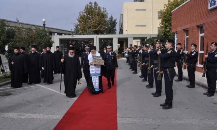Η υποδοχή της Τιμίας Ζώνης της Θεοτόκου στο Αστυνομικό Μέγαρο Θεσσαλονίκης