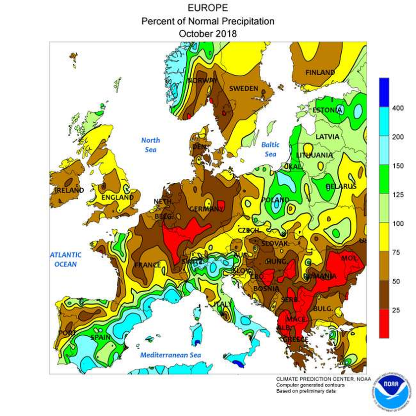 Καιρός: Ιδιαίτερα ξηρός και χωρίς βροχές ο φετινός Οκτώβρης στην Ευρώπη