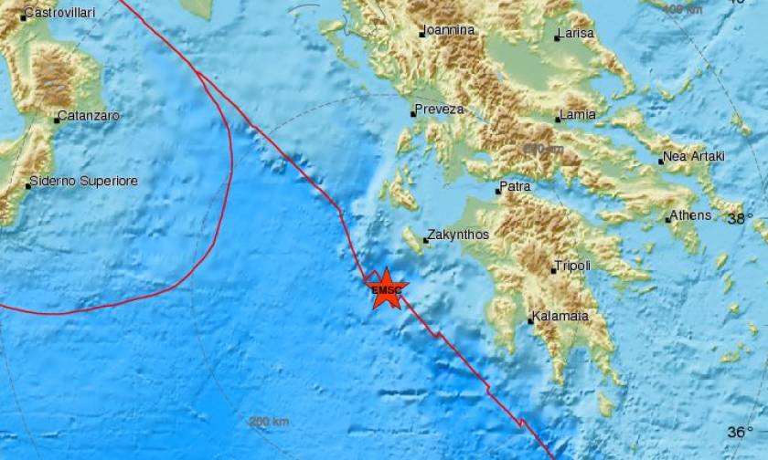 Σεισμός: Μετασεισμική δόνηση νοτιοδυτικά της Ζακύνθου
