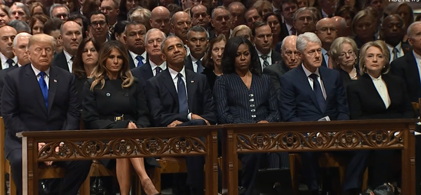 Θρήνος στην κηδεία του Τζορτζ Μπους: Κατέρρευσε ο γιος του – Πέντε πρόεδροι των ΗΠΑ στο στερνό αντίο