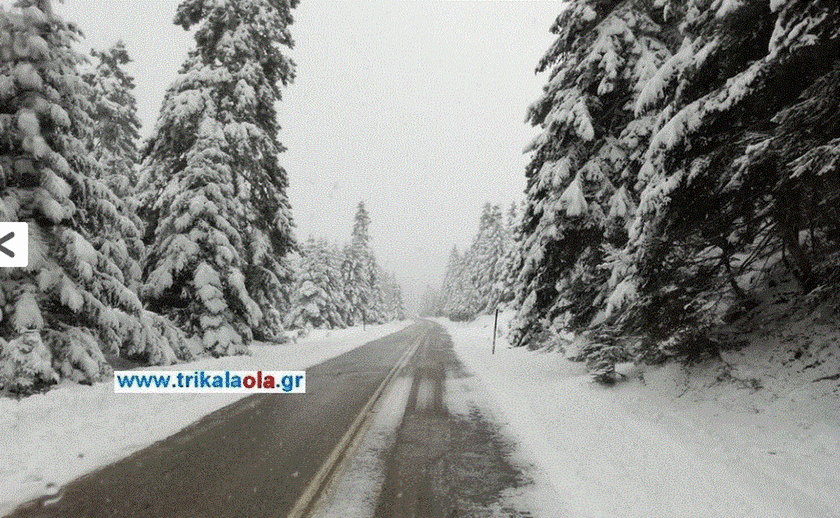 Καιρός: Μοναδικές εικόνες στα Τρίκαλα - Στους 80 πόντους το χιόνι (pics+vid)