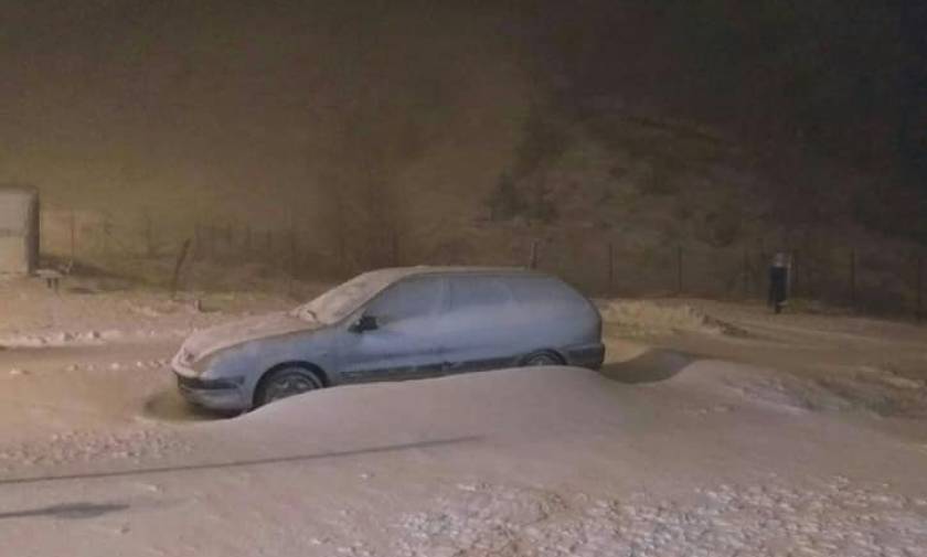 Καιρός: Σκεπάστηκε από το χιόνι ο μεθοριακός σταθμός στα ελληνοβουλγαρικά σύνορα (pics)