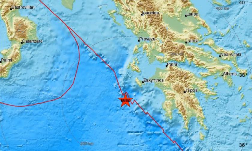 Σεισμός: Μετασεισμική δόνηση νοτιοδυτικά της Ζακύνθου (pics)