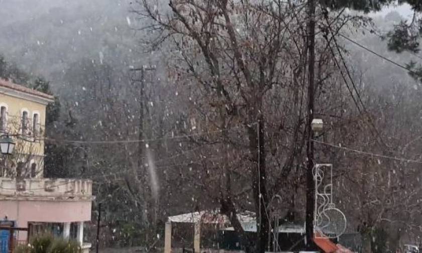 Καιρός: Ο χιονιάς σκέπασε και τη Μυτιλήνη (pics&vid)