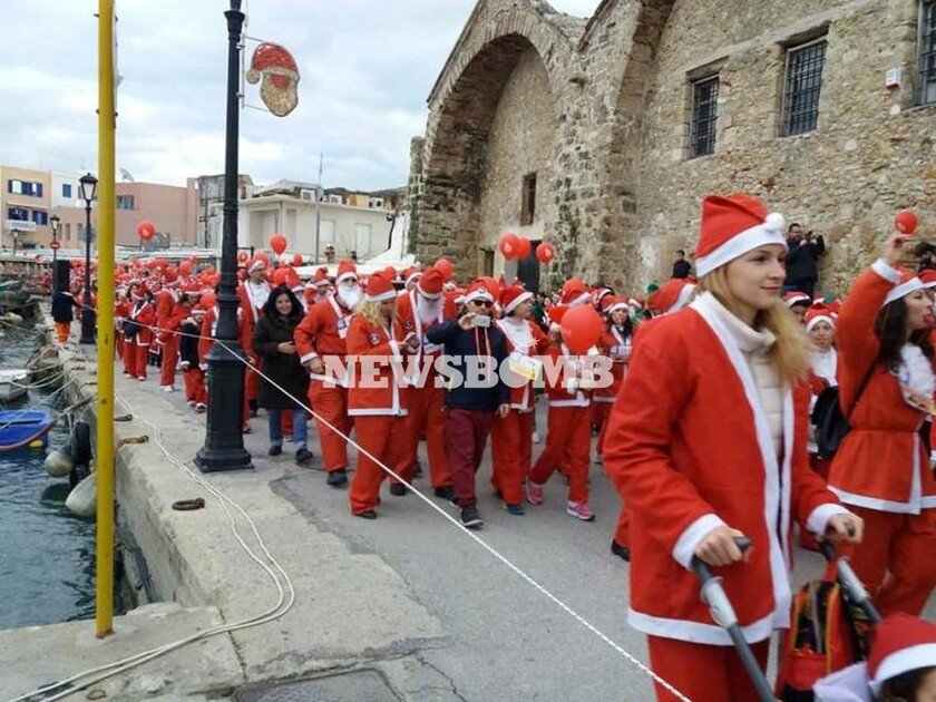 Santa Run: Με Άγιους Βασίληδες «πλημμύρισαν» οι δρόμοι των Χανίων (pics)