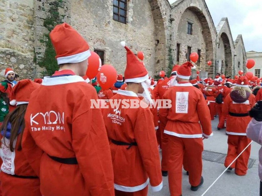 Santa Run: Με Άγιους Βασίληδες «πλημμύρισαν» οι δρόμοι των Χανίων (pics)