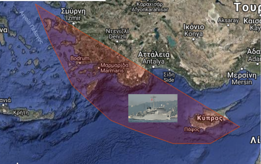 «Κόκκινος» συναγερμός: Οι Τούρκοι αποκλείουν με NAVTEX το μισό Αιγαίο (ΧΑΡΤΗΣ)