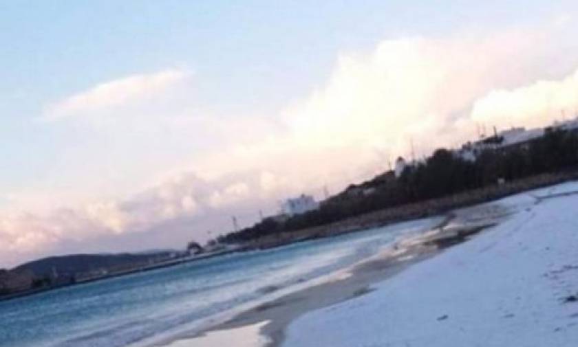 Απίστευτο: Το χιόνι «έθαψε» ακόμα και παραλία στα Κουφονήσια