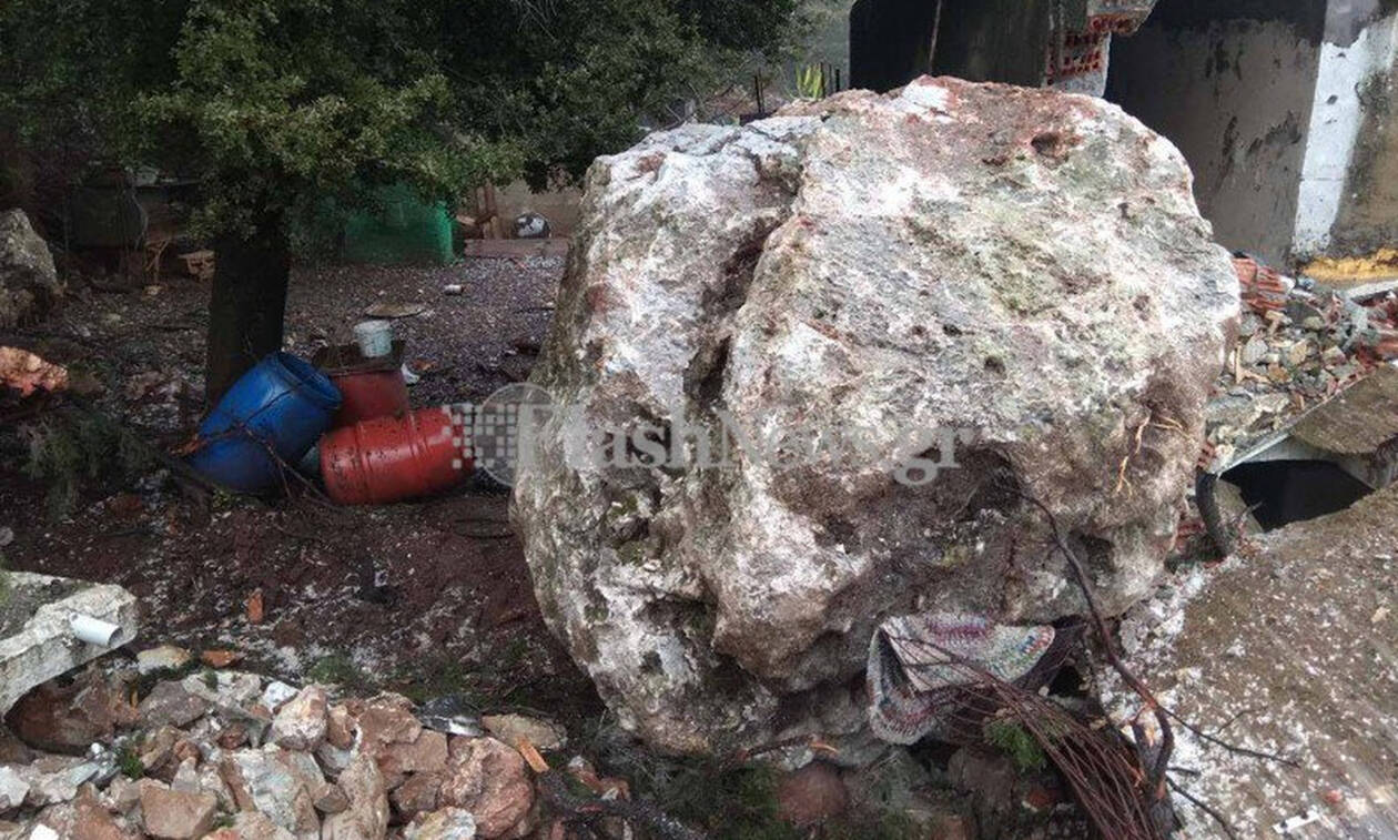 Κρήτη: Βράχος 25 τόνων έπεσε σε σπίτι - Η σύμπτωση που... έσωσε την ένοικο (pics)
