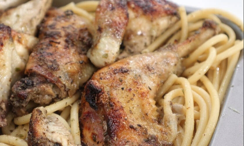 Η συνταγή της ημέρας: Κοτόπουλο ριγανάτο με χοντρά μακαρόνια
