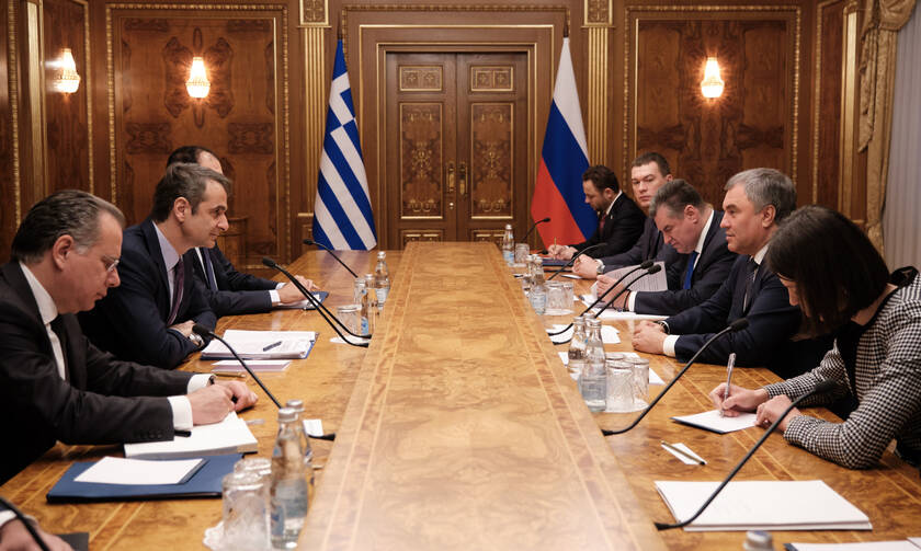 Mitsotakis concludes meetings in Moscow, seeks to develop closer ties