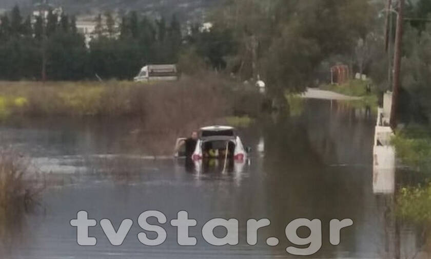 Εύβοια: Σε κατάσταση έκτακτης ανάγκης περιοχές της Χαλκίδας - Κινδύνεψε οδηγός