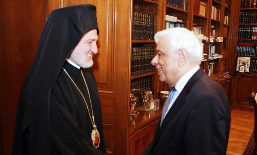 Συνάντηση Παυλόπουλου με τον αρχιεπίσκοπο Αμερικής Ελπιδοφόρο