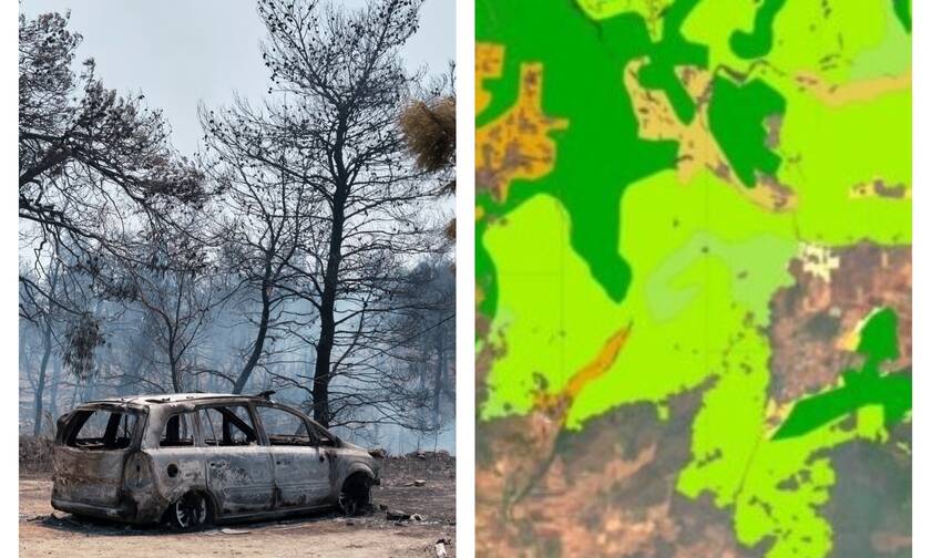 Η Εύβοια έγινε στάχτη: Ο «μαύρος» χάρτης της οικολογικής καταστροφής – Όλες οι καμένες εκτάσεις