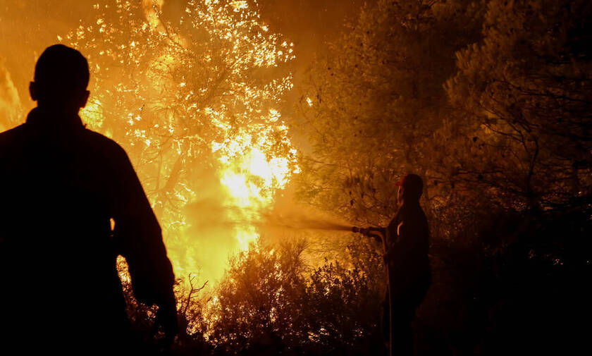Οριοθετημένη η δασική πυρκαγιά στον Διόνυσο - Μεγάλη κινητοποίηση της Πυροσβεστικής (pics&vid)