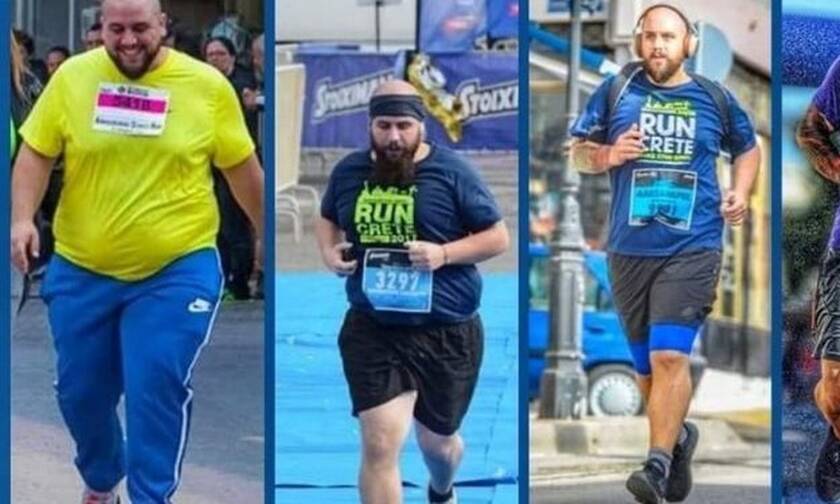 Αυτός είναι ο Έλληνας που έχασε 81 κιλά τρέχοντας στον Ημιμαραθώνιο Κρήτης!