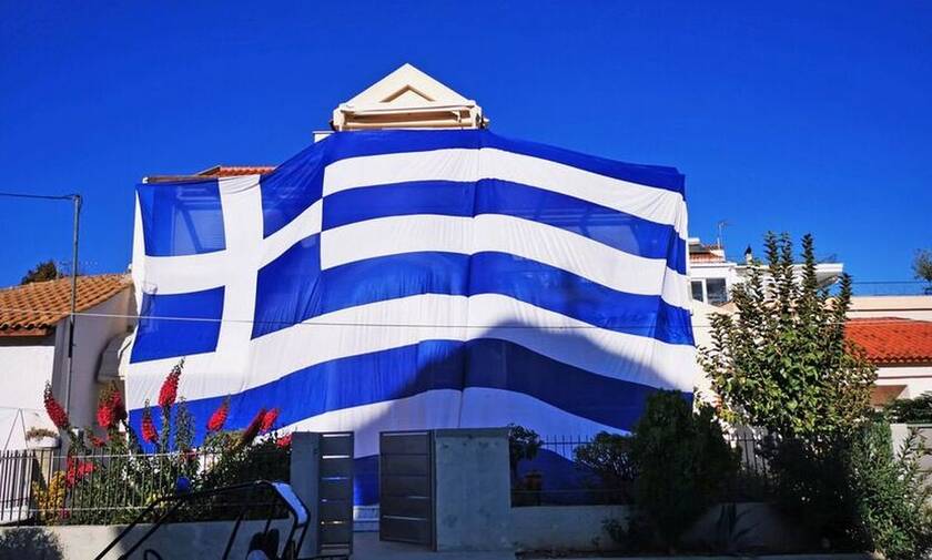 Νέα Κίος: Ελληνική σημαία 140 τ.μ. για τον εορτασμό της 28ης Οκτωβρίου