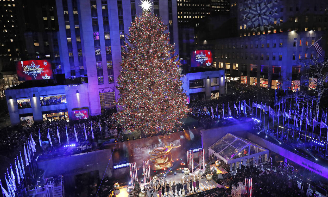 Χριστούγεννα 2019: Η φαντασμαγορική φωταγώγηση του χριστουγεννιάτικου δέντρου Ροκφέλερ