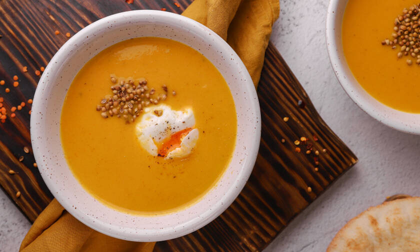 Συνταγή για νόστιμη σούπα με καρότο και φακές