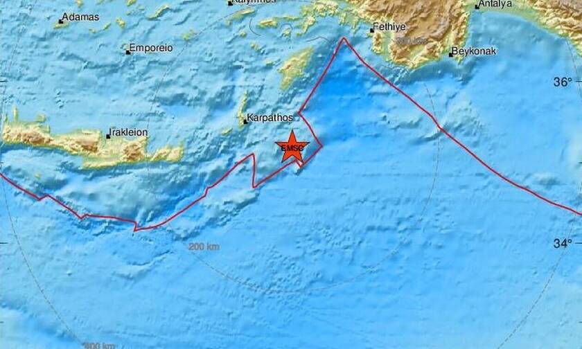 4.2 Richter earthquake near Karpathos