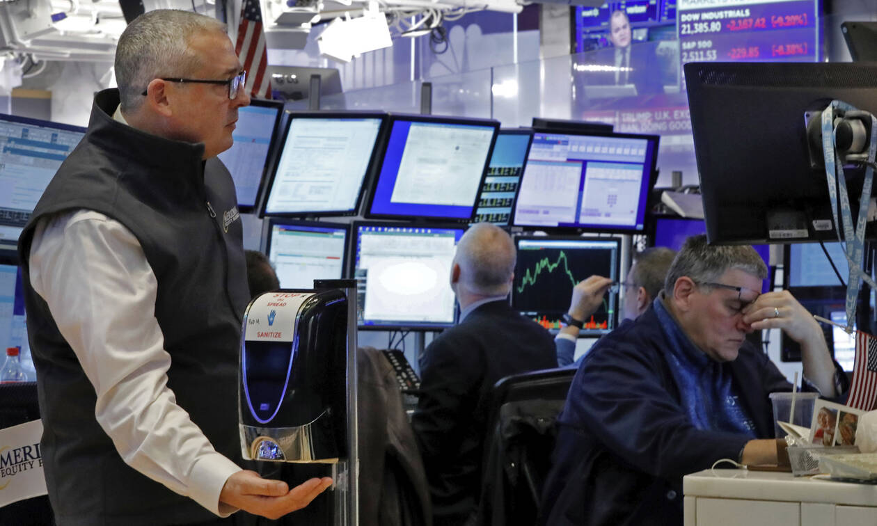 Κοροναϊός - «Κατέρρευσε» η Wall Street: Η μεγαλύτερη πτώση του Dow Jones μετά το κραχ του ‘87