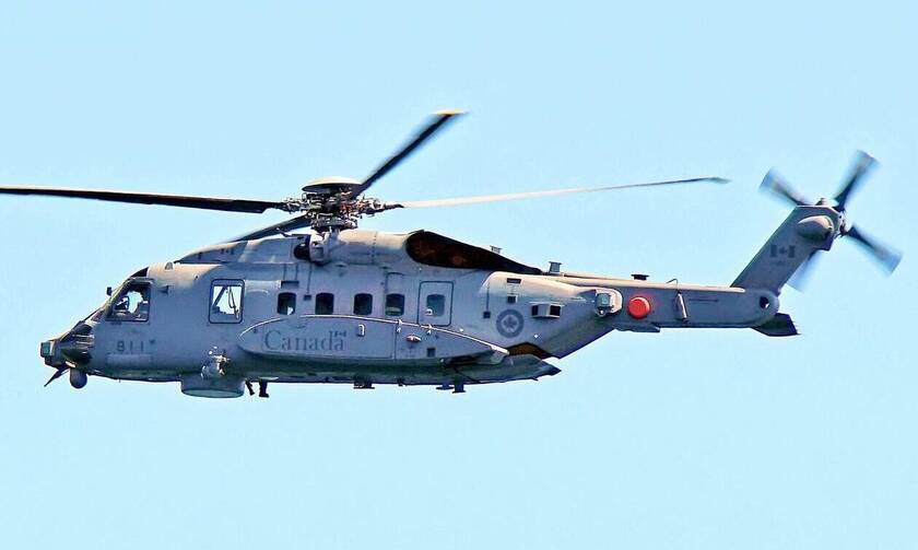 Search and rescue operation for the Canadian military helicopter in the Mediterranean