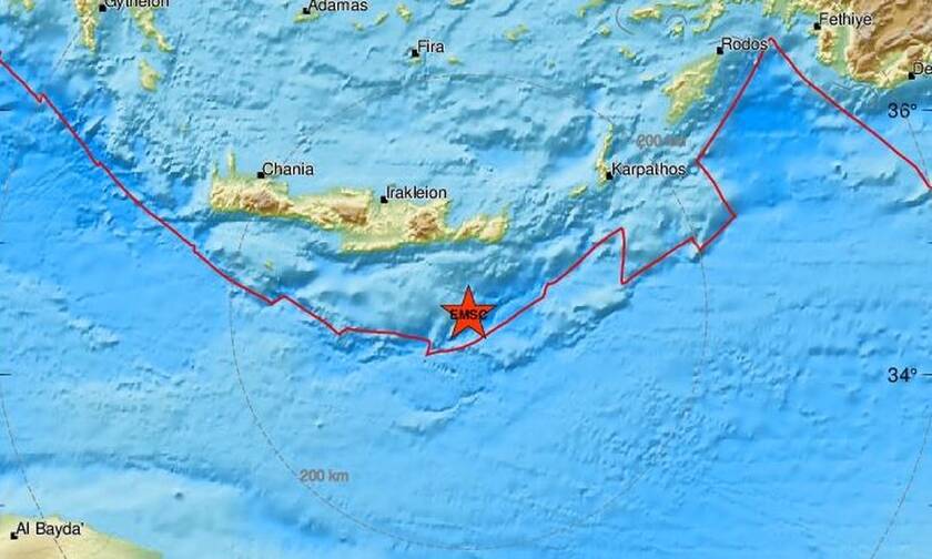 Σεισμός 4,6 Ρίχτερ στην Κρήτη - Ανοιχτά της Ιεράπετρας το επίκεντρο