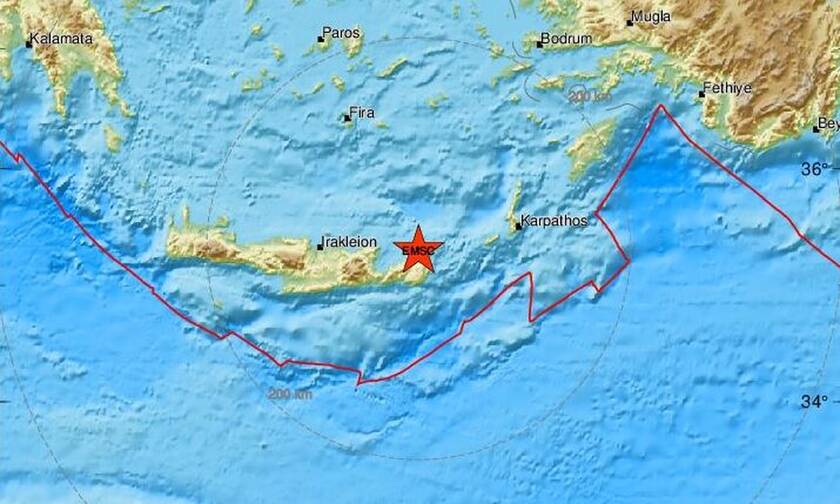 Σεισμός στην Κρήτη - Κοντά στη Σητεία το επίκεντρο (pics)