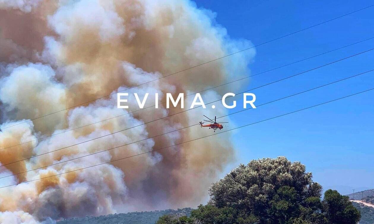 Εύβοια: Εκτός ελέγχου η φωτιά - Εκκενώθηκε οικισμός - Τεράστια κινητοποίηση