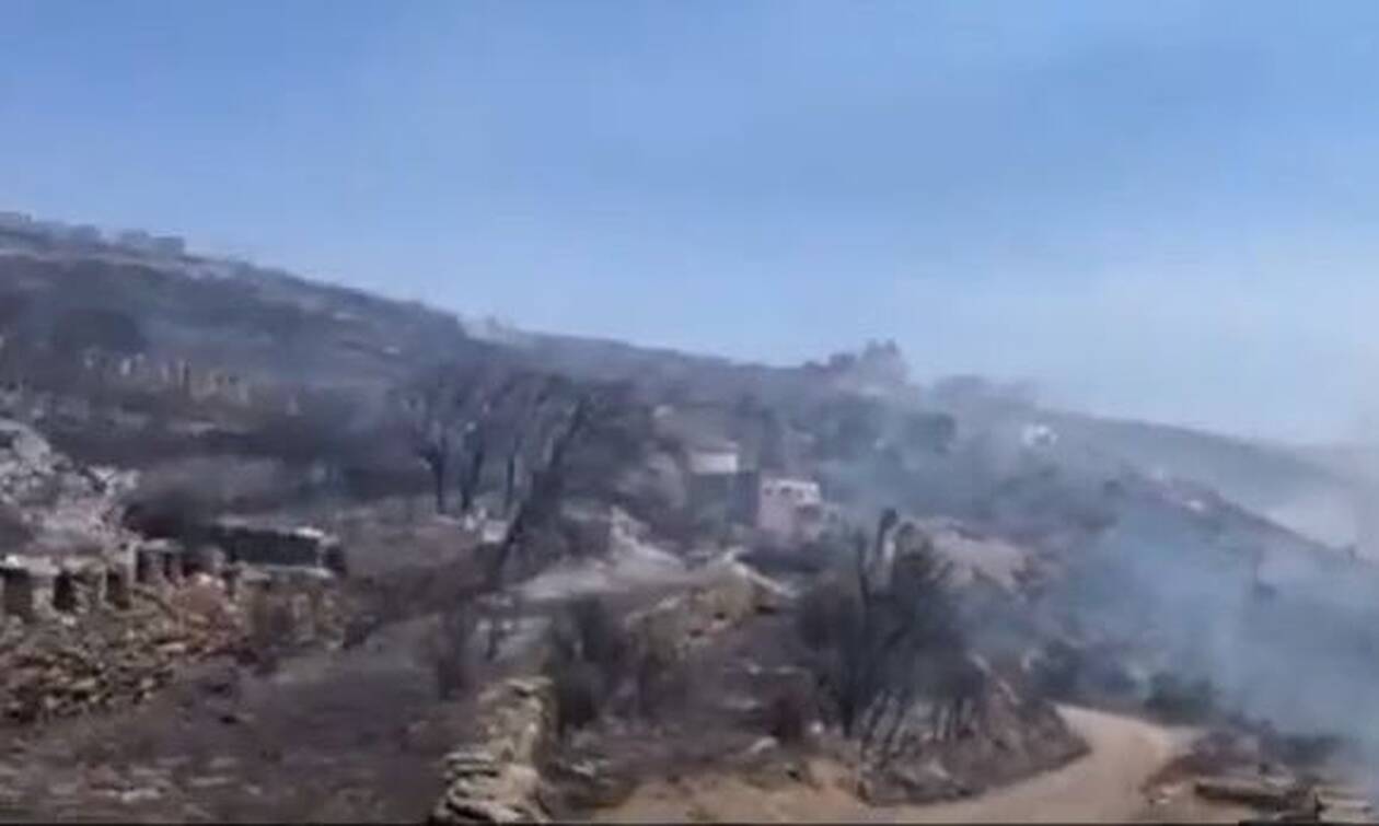 Μεγάλη φωτιά στην Άνδρο: Μάχη με τις φλόγες - Εκκενώθηκε οικισμός