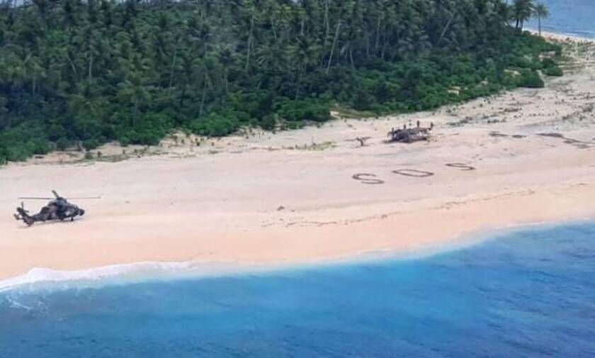 Ναυαγοί έγραψαν «SOS» στην παραλία και σώθηκαν!