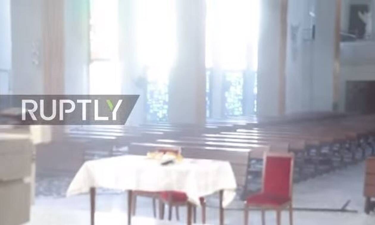 Βηρυτός : Νέο δραματικό βίντεο – Πανικός σε εκκλησία τη στιγμή της έκρηξης