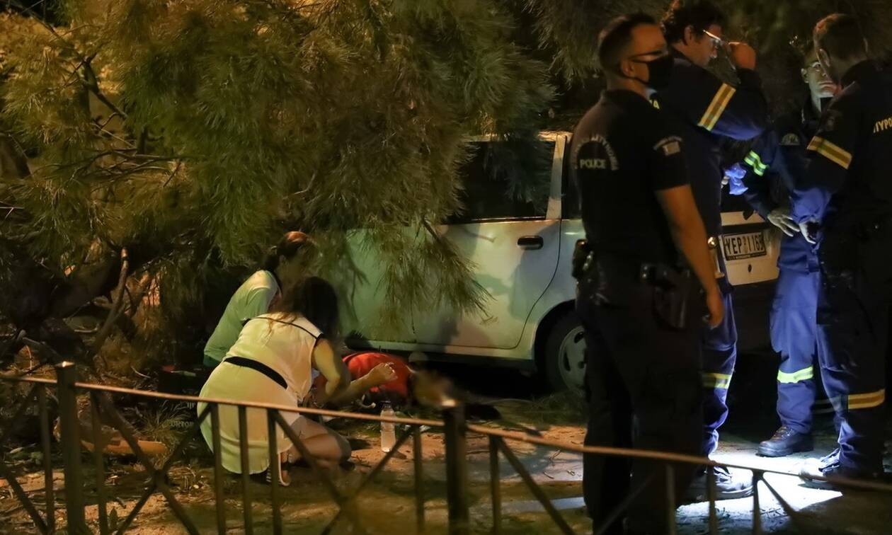 Χαλάνδρι: Πεζός τραυματίστηκε στο κεφάλι από πτώση δέντρου (pics)