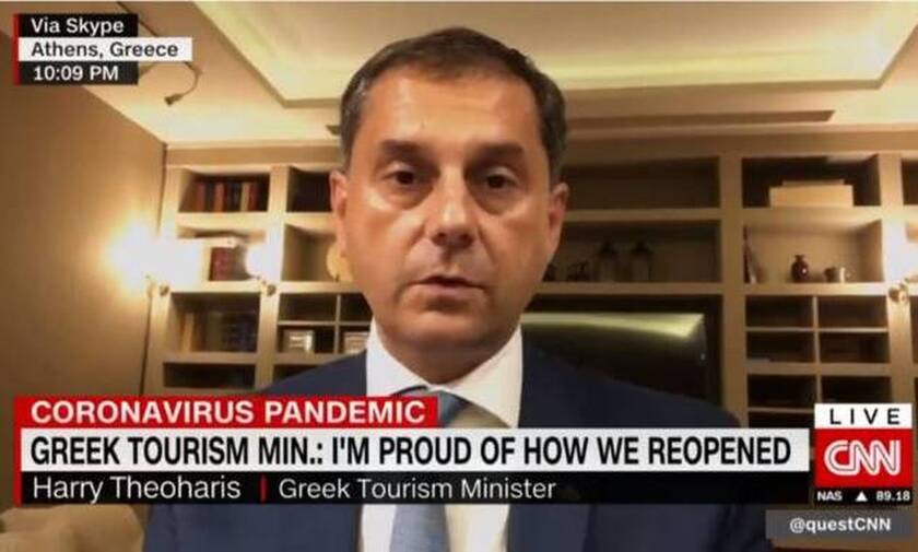 Θεοχάρης στο CNΝ: Είμαι υπερήφανος για το πώς ανοίξαμε τον τουρισμό στην Ελλάδα