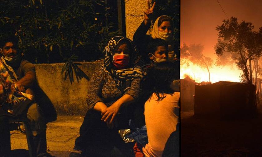 Φωτιά στη Μόρια: Χιλιάδες μετανάστες στο δρόμο για την πόλη της Μυτιλήνης 