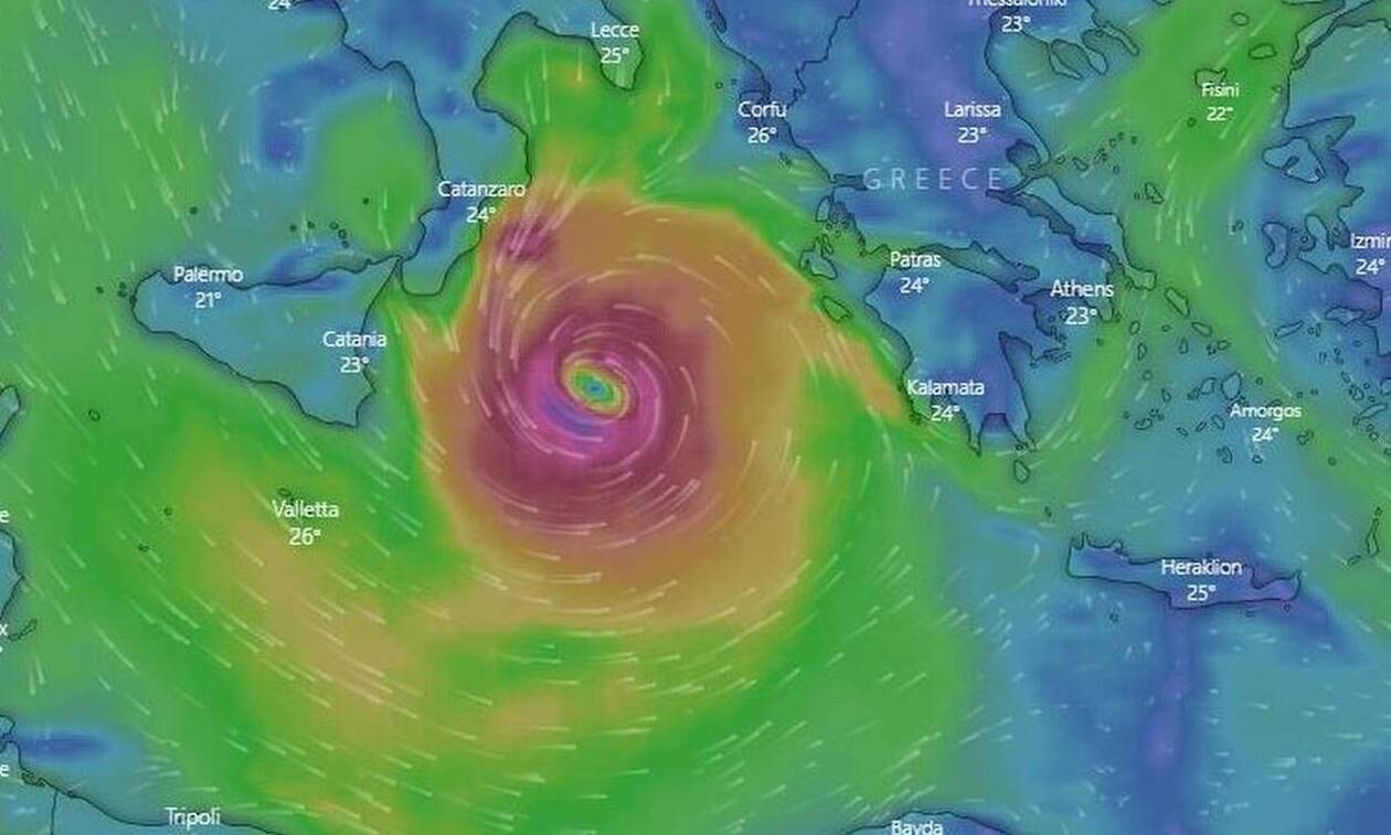 Κακοκαιρία «Ιανός»: Live ΕΔΩ η πορεία του μεσογειακού κυκλώνα