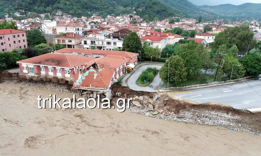 Κακοκαιρία Ιανός: Εικόνες καταστροφής από την πλημμύρα στο Μουζάκι Καρδίτσας