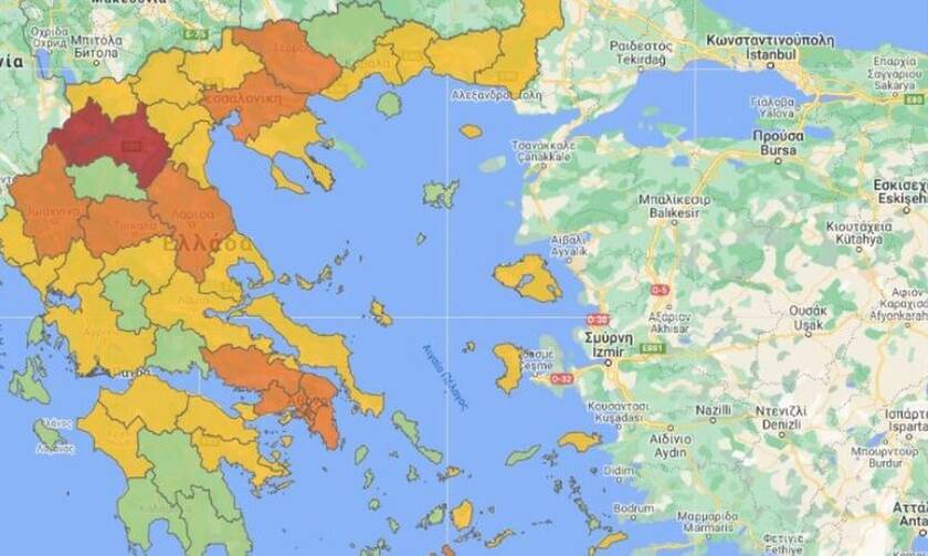 Κορονοϊός: Ποιες περιοχές «έπεσαν» από το «πορτοκαλί» στο «κίτρινο»