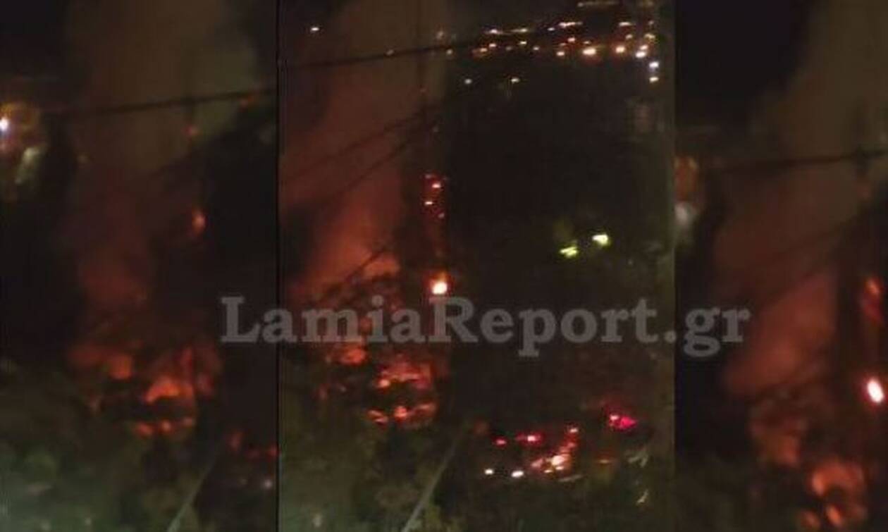 Λαμία: Πυρκαγιά και εκρήξεις έξω από στρατόπεδο (photos)