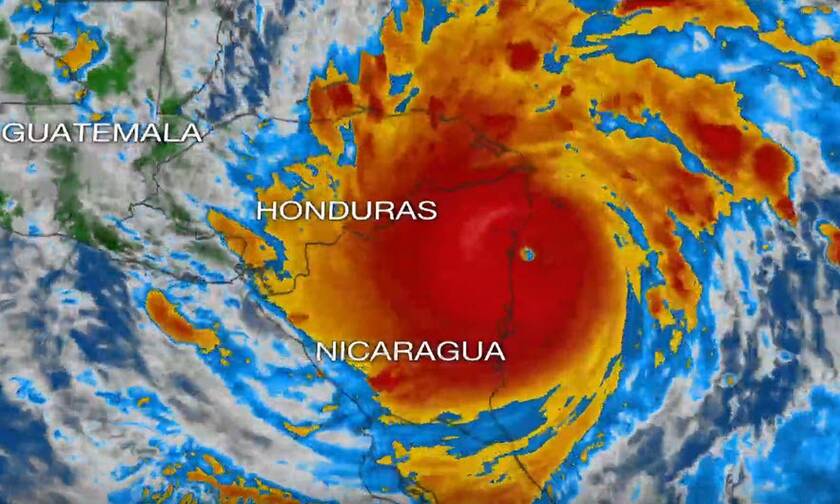 Συναγερμός στην Κεντρική Αμερική: Ο ισχυρός κυκλώνας Γιώτα έφθασε πάνω από τη Νικαράγουα