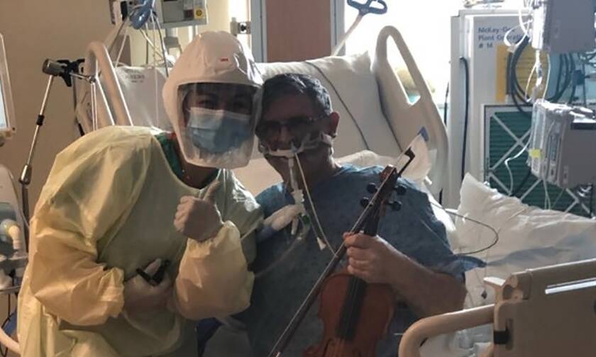 Κορονοϊός: Διασωληνωμένος ασθενής παίζει βιολί – Το «ευχαριστώ» του σε γιατρούς, νοσηλευτές!