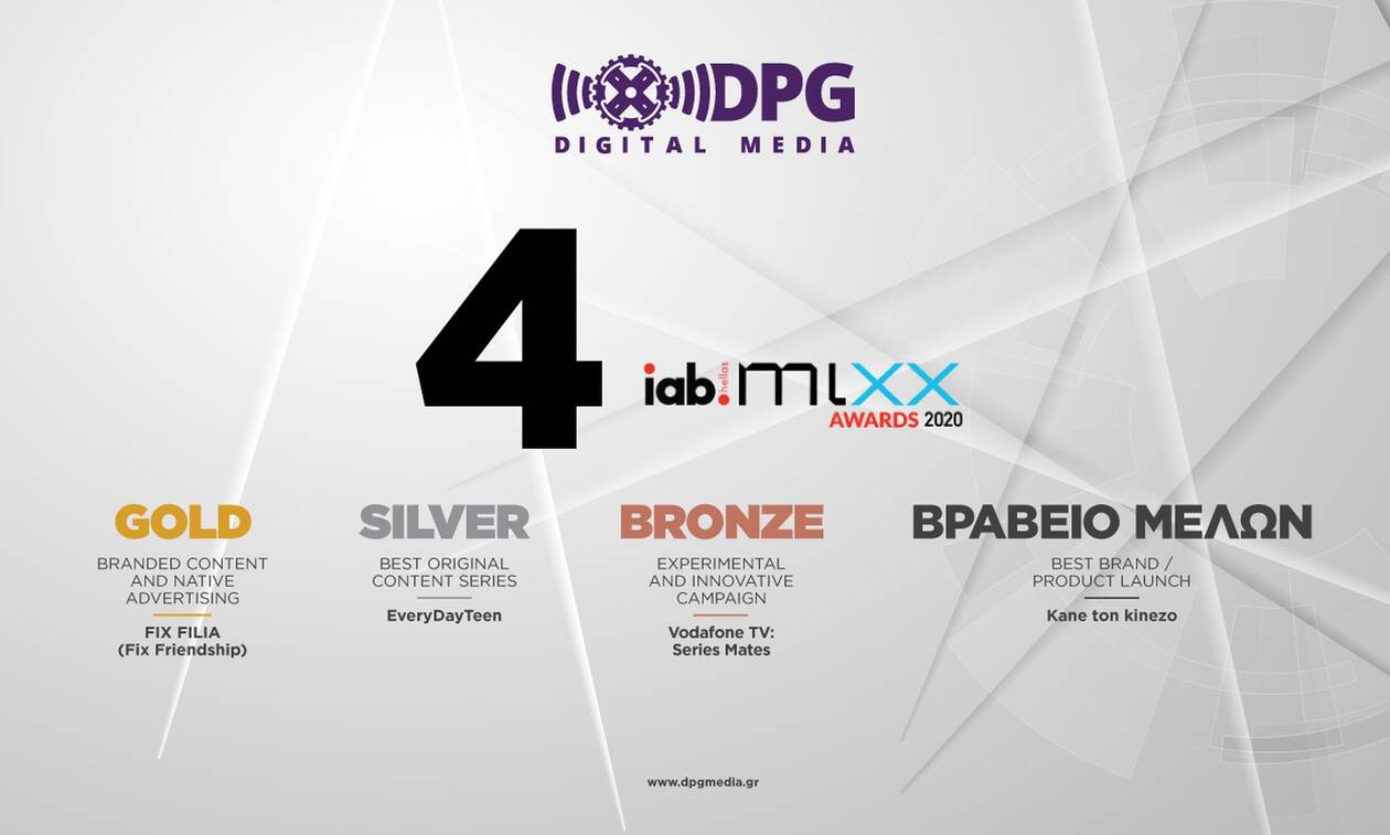 DPG Digital Media: Πάντα στην κορυφή, με τέσσερις διακρίσεις και στα IAB MIXX AWARDS 2020