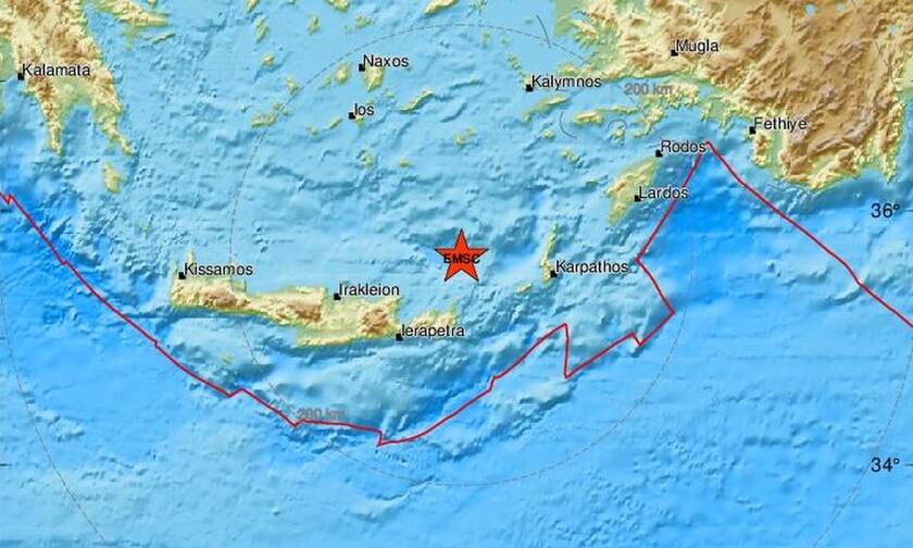 Σεισμός κοντά στην Κρήτη - Βόρεια της Σητείας το επίκεντρο (pics)